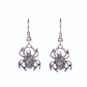 Antique Silver Spider Earrings